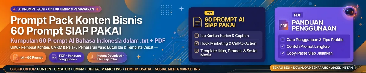 Prompt Pack Konten Bisnis - 60 prompt AI siap pakai dalam txt dan PDF