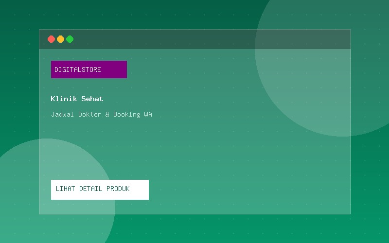 Tampilan desktop Landing Page Klinik Sehat