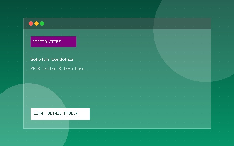 Tampilan desktop Website Sekolah Cendekia