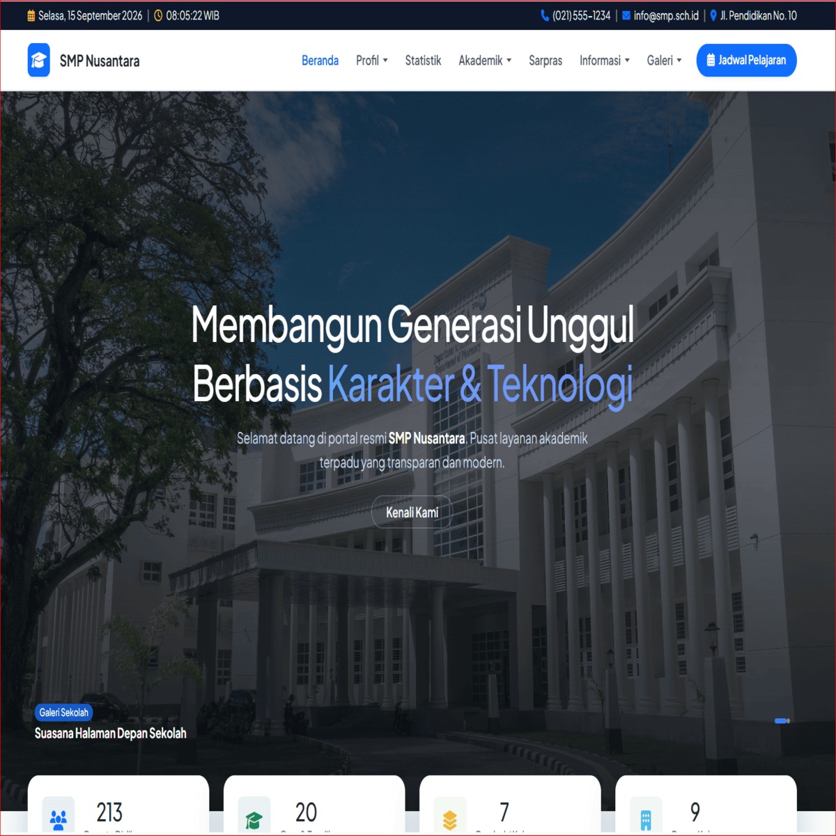 Website Sekolah Modern Berbasis CodeIgniter 3 - foto 2