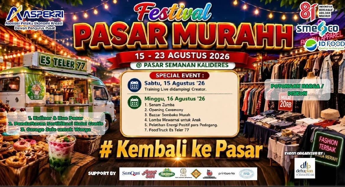 Festival Pasar Murah ASPEKRI di Pasar Semanan: Bazar, Pelatihan UMKM, dan Sertifikasi Halal