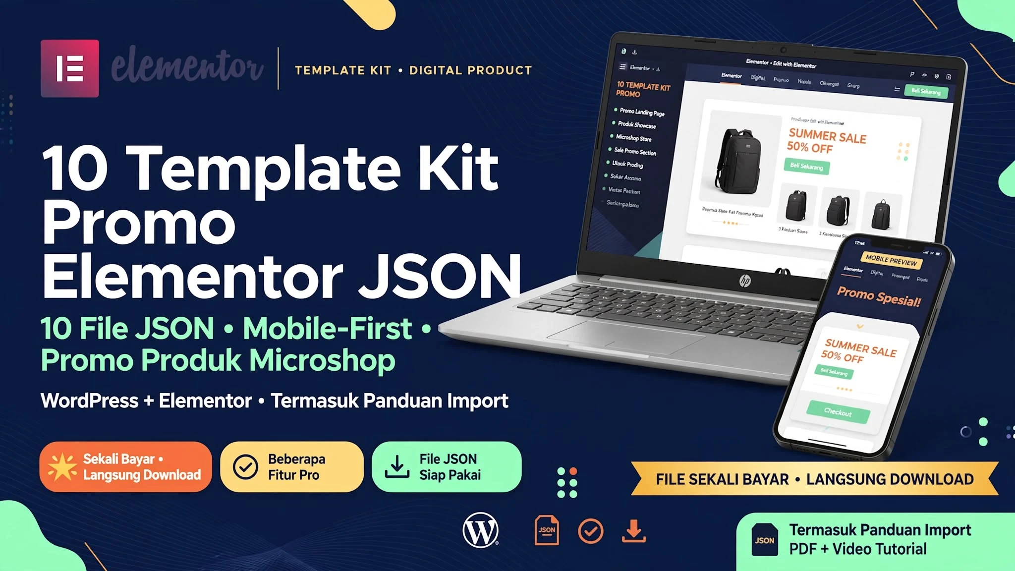 10 Template Kit Promo Elementor JSON