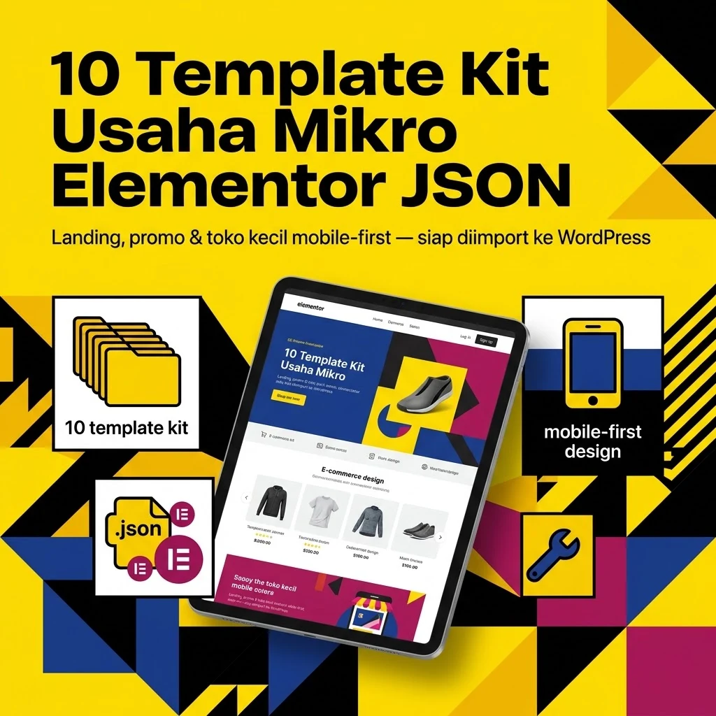 10 Template Kit Usaha Mikro Elementor JSON