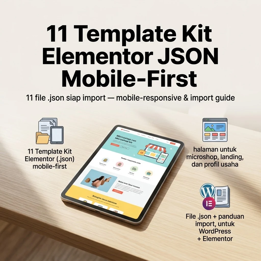 11 Template Kit Elementor JSON Mobile-First