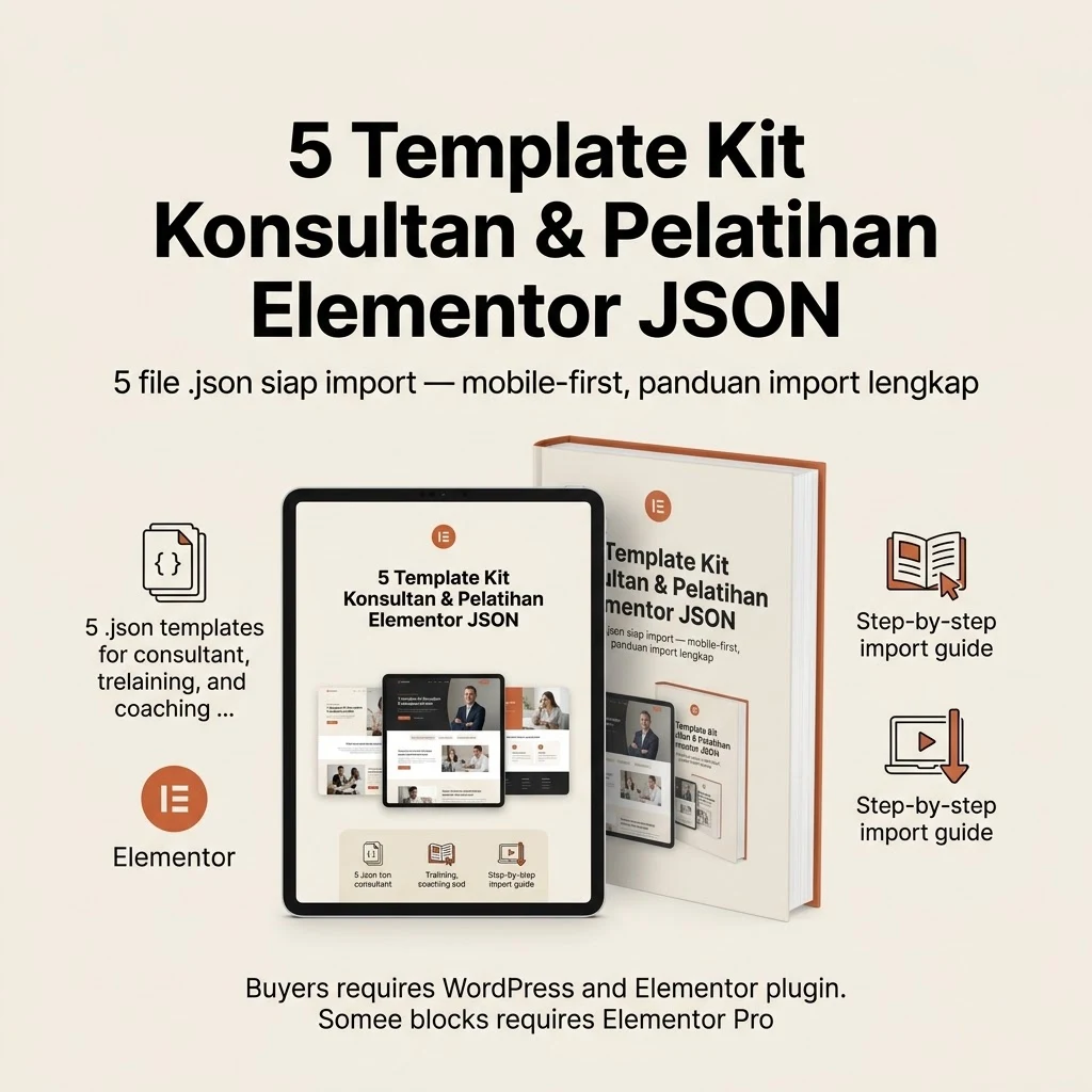 5 Template Kit Konsultan & Pelatihan Elementor JSON