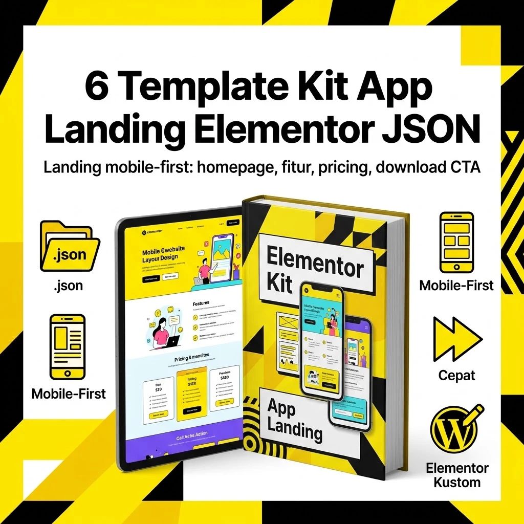 6 Template Kit App Landing Elementor JSON
