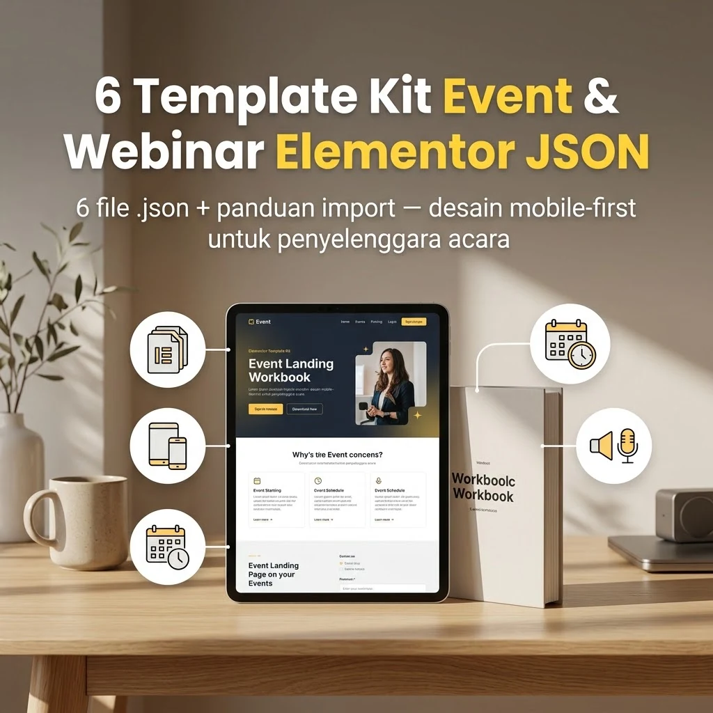 6 Template Kit Event & Webinar Elementor JSON