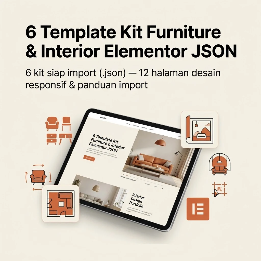 6 Template Kit Furniture & Interior Elementor JSON