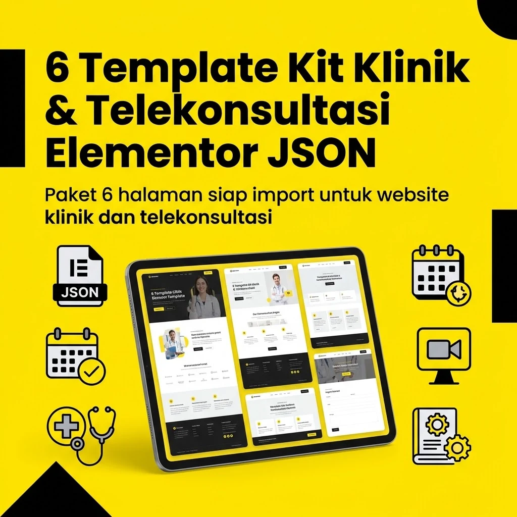 6 Template Kit Klinik & Telekonsultasi Elementor JSON