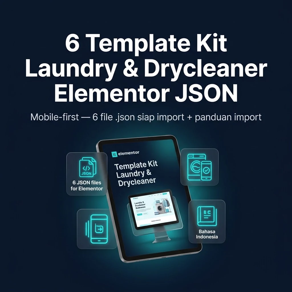 6 Template Kit Laundry & Drycleaner Elementor JSON