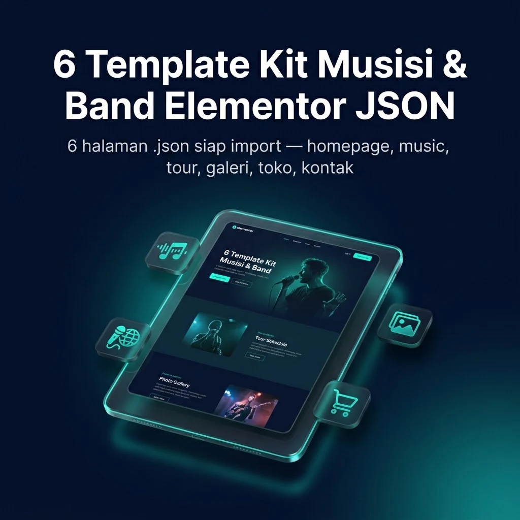 6 Template Kit Musisi & Band Elementor JSON