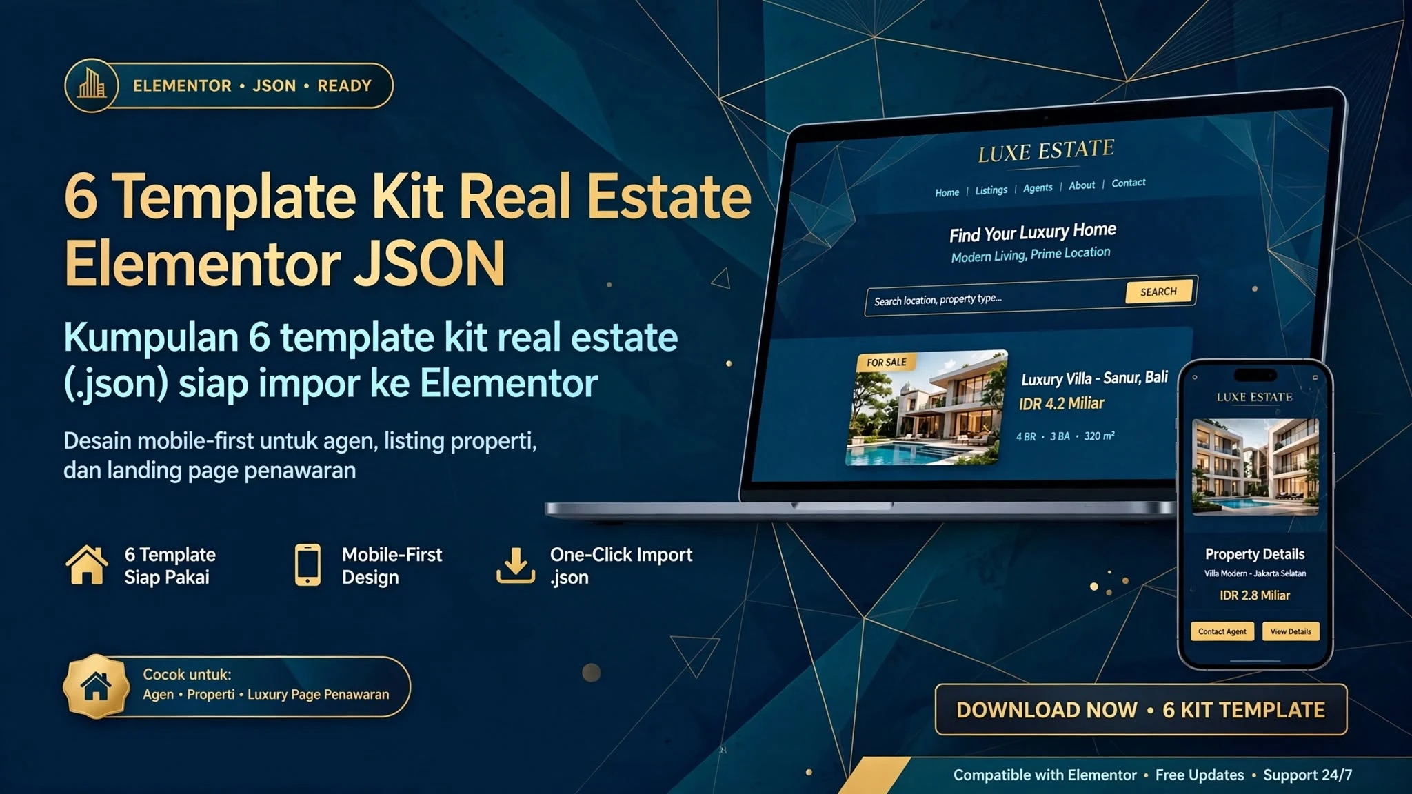 6 Template Kit Real Estate Elementor JSON