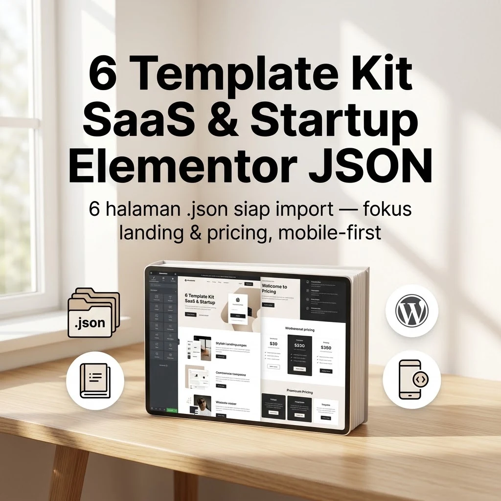 6 Template Kit SaaS & Startup Elementor JSON