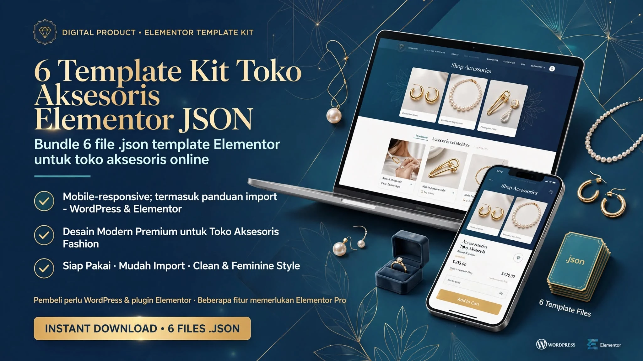 6 Template Kit Toko Aksesoris Elementor JSON