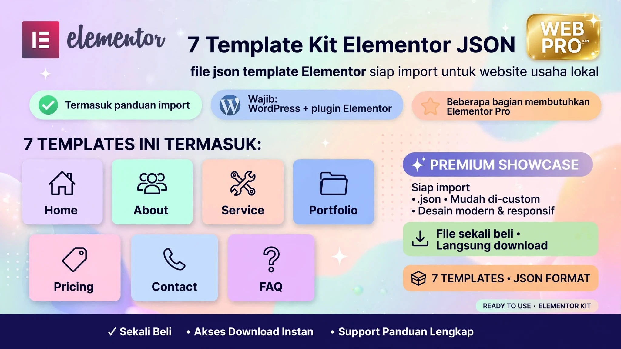 7 Template Kit Elementor JSON