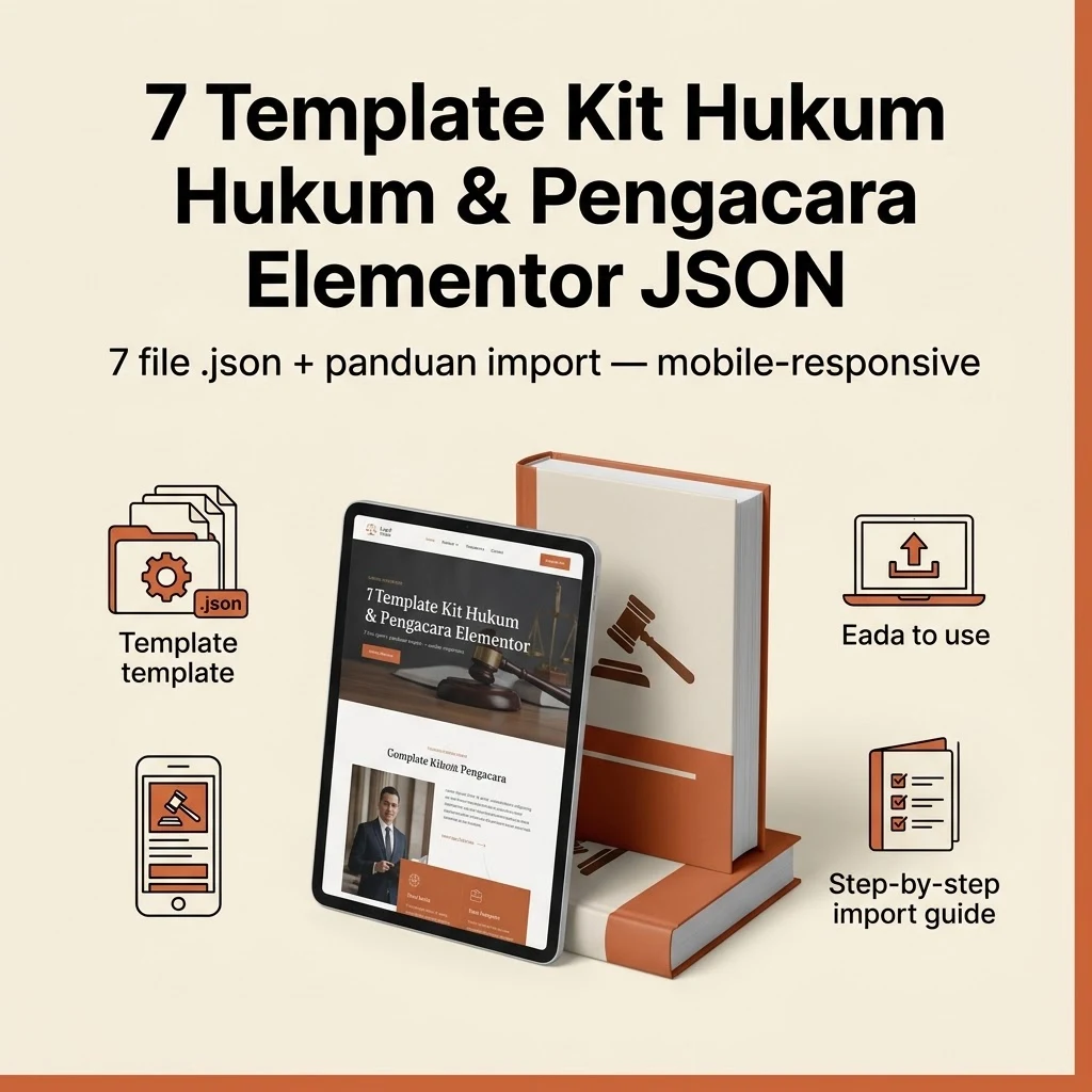 7 Template Kit Hukum & Pengacara Elementor JSON