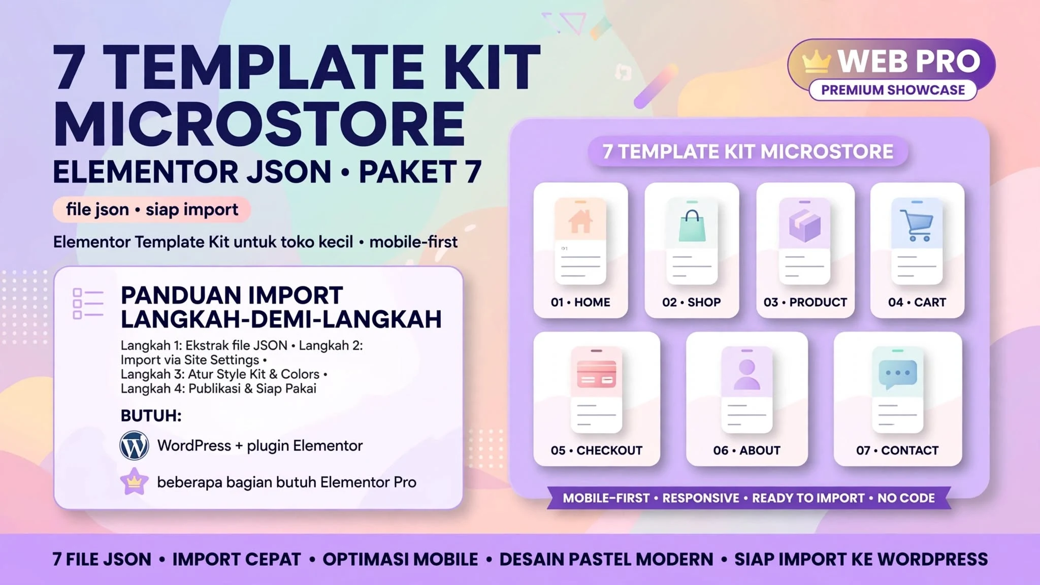 7 Template Kit Microstore Elementor JSON