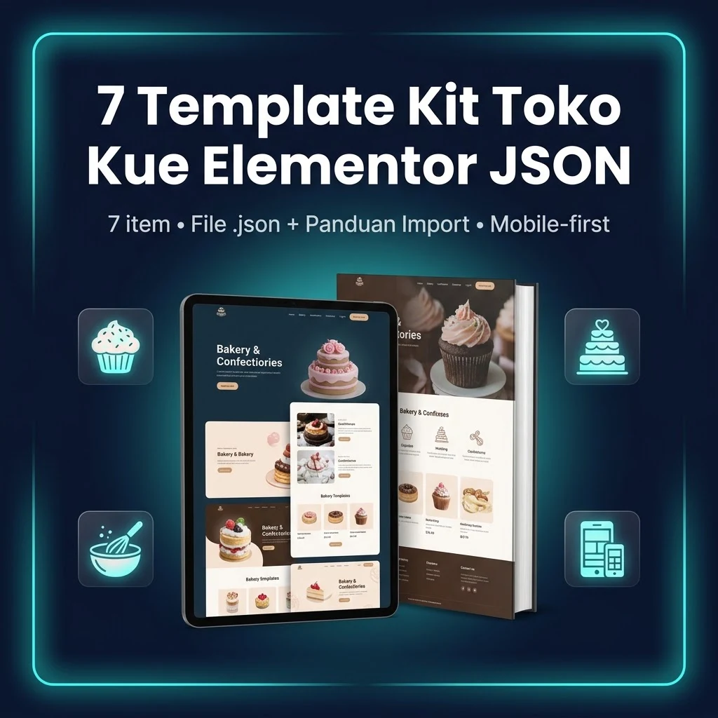 7 Template Kit Toko Kue Elementor JSON