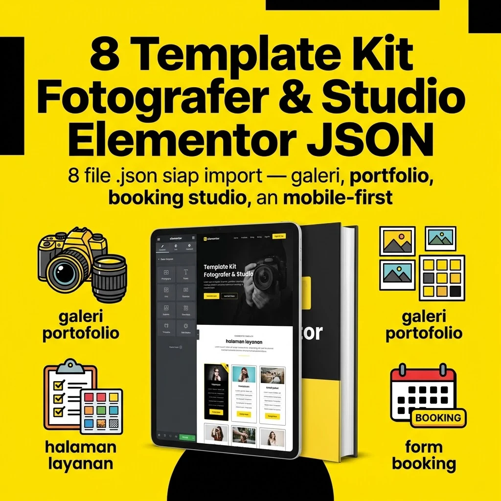 8 Template Kit Fotografer & Studio Elementor JSON