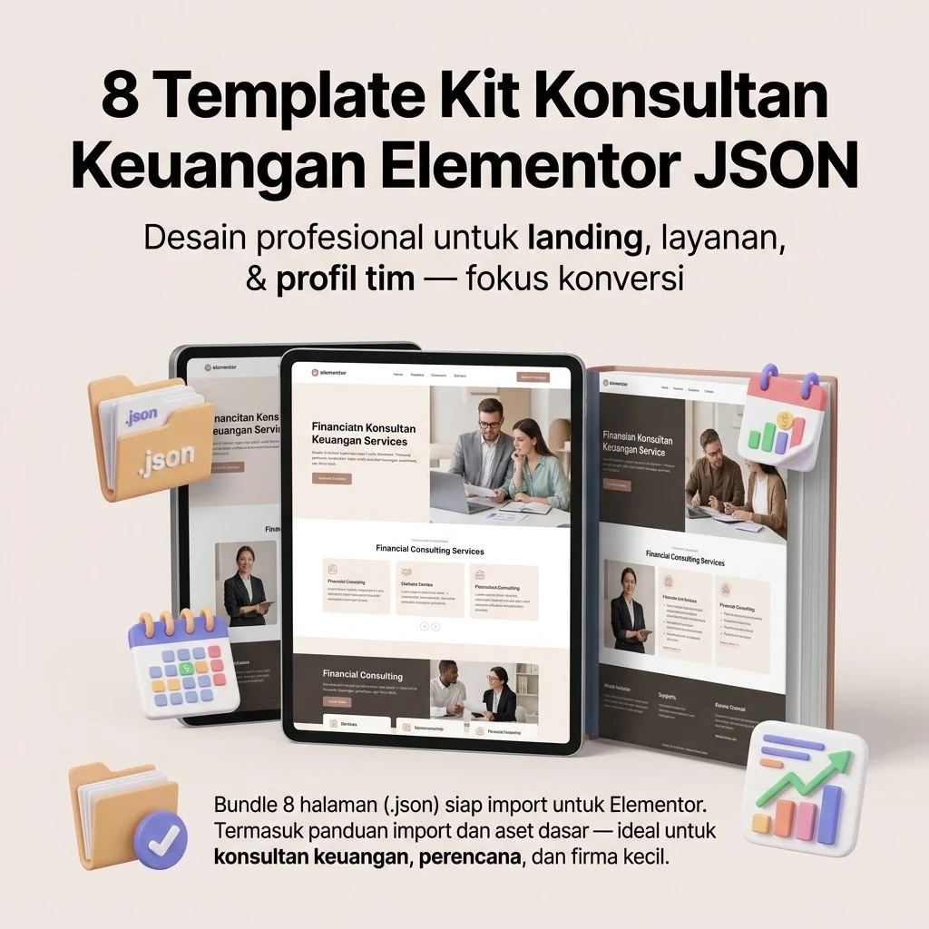 8 Template Kit Konsultan Keuangan Elementor JSON