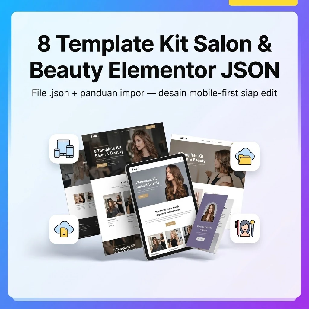 8 Template Kit Salon & Beauty Elementor JSON