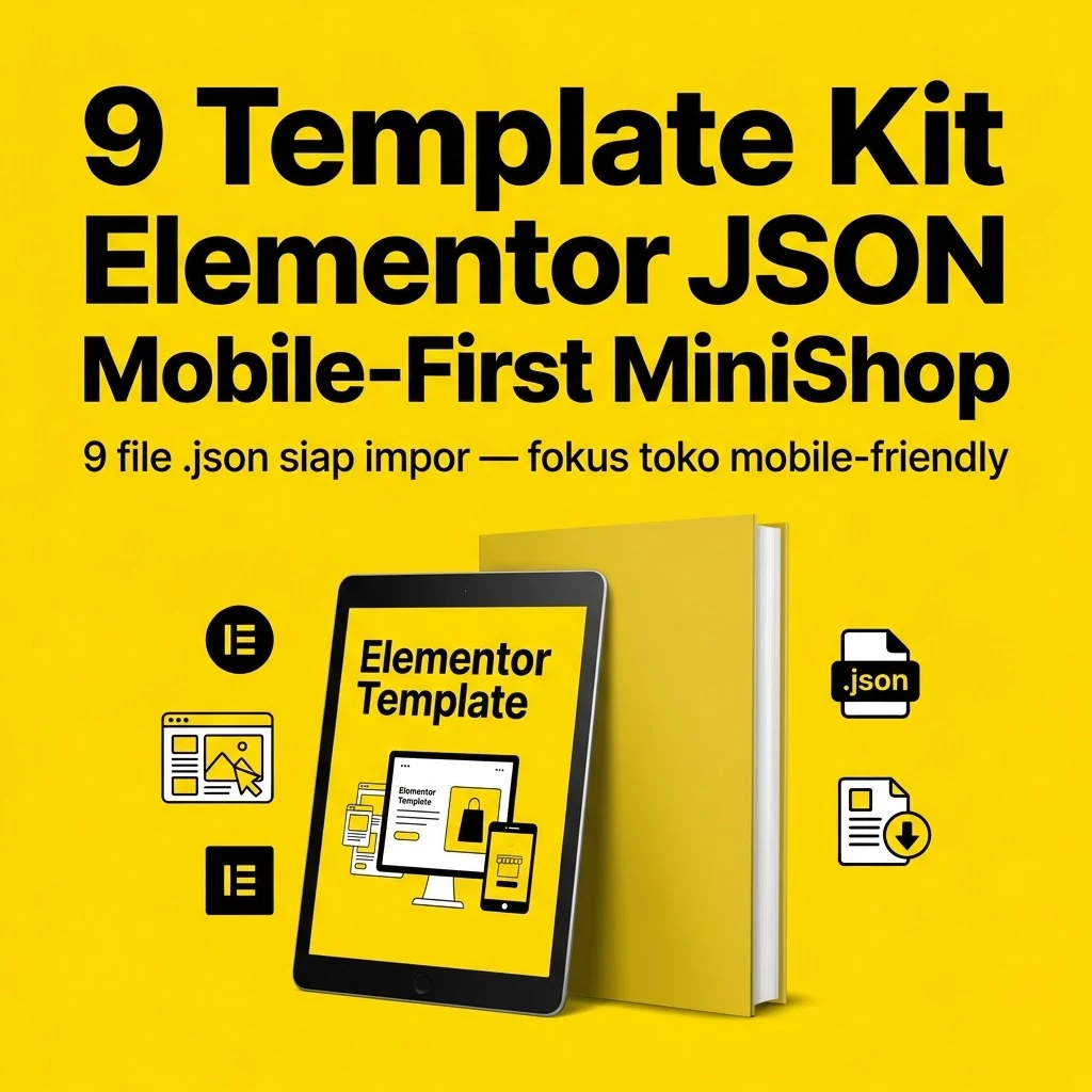 9 Template Kit Elementor JSON Mobile-First MiniShop