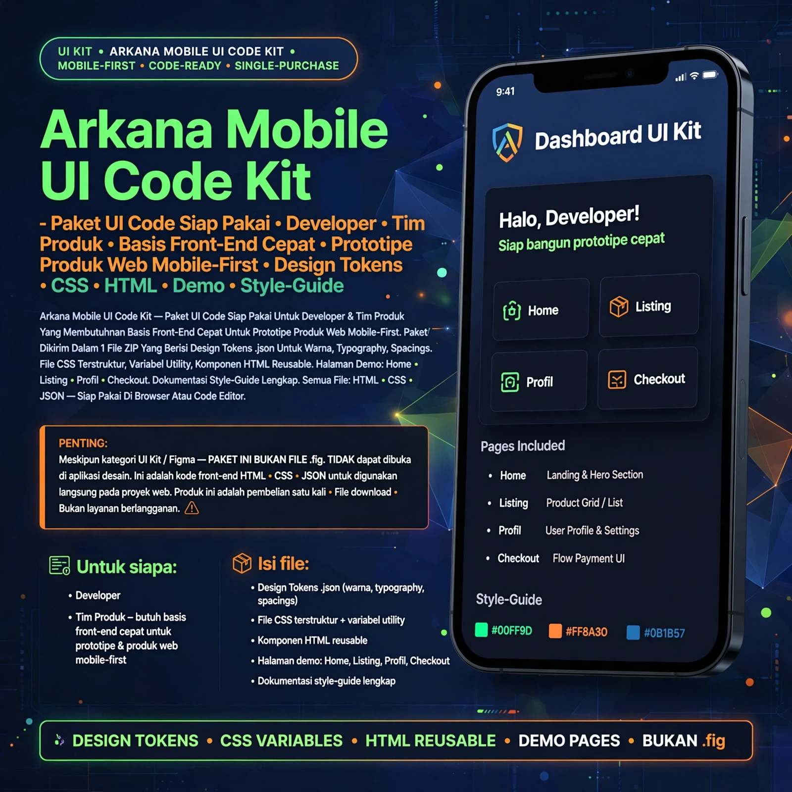 Arkana Mobile UI Code Kit