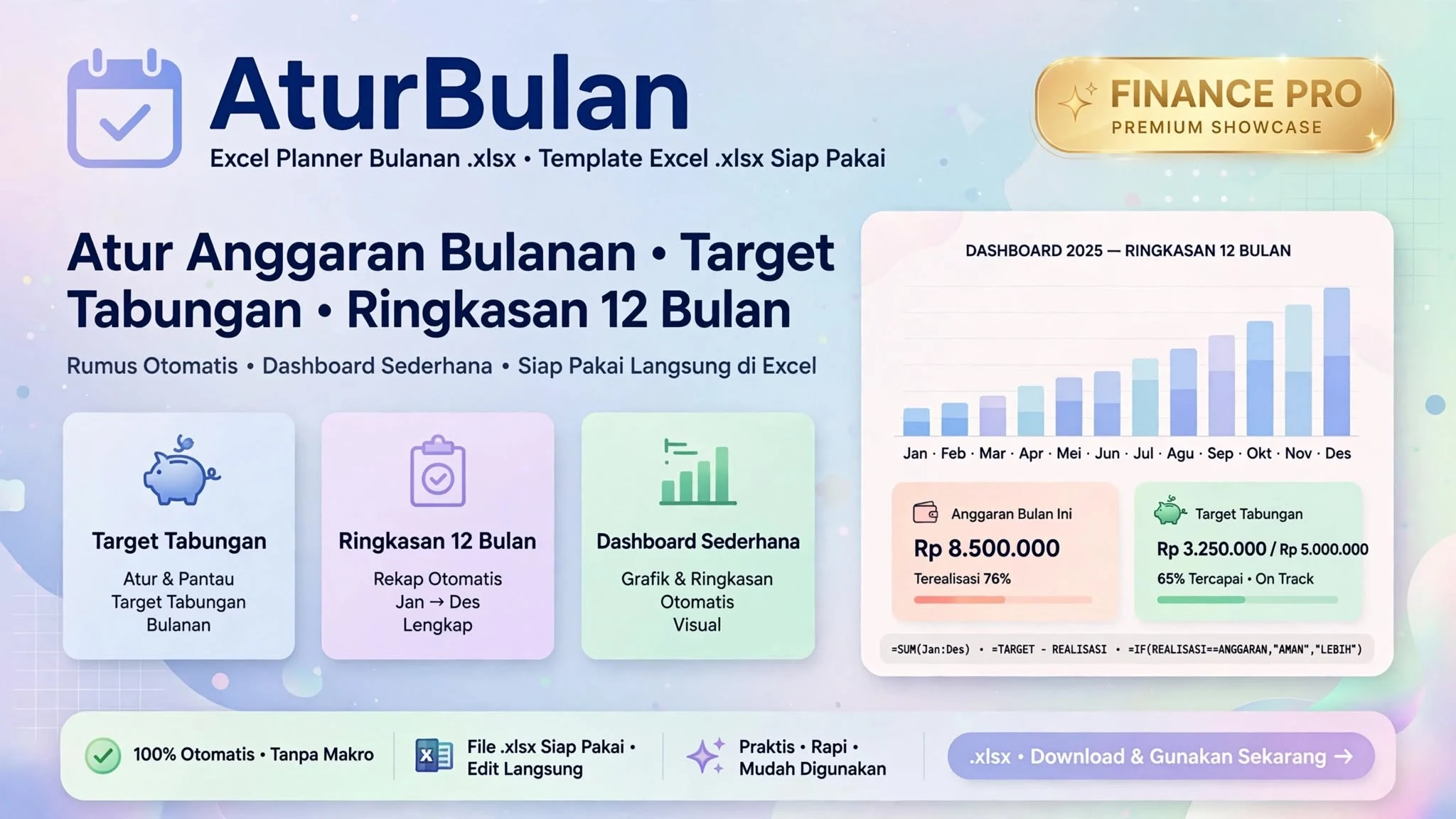 AturBulan — Excel Planner Bulanan (.xlsx)