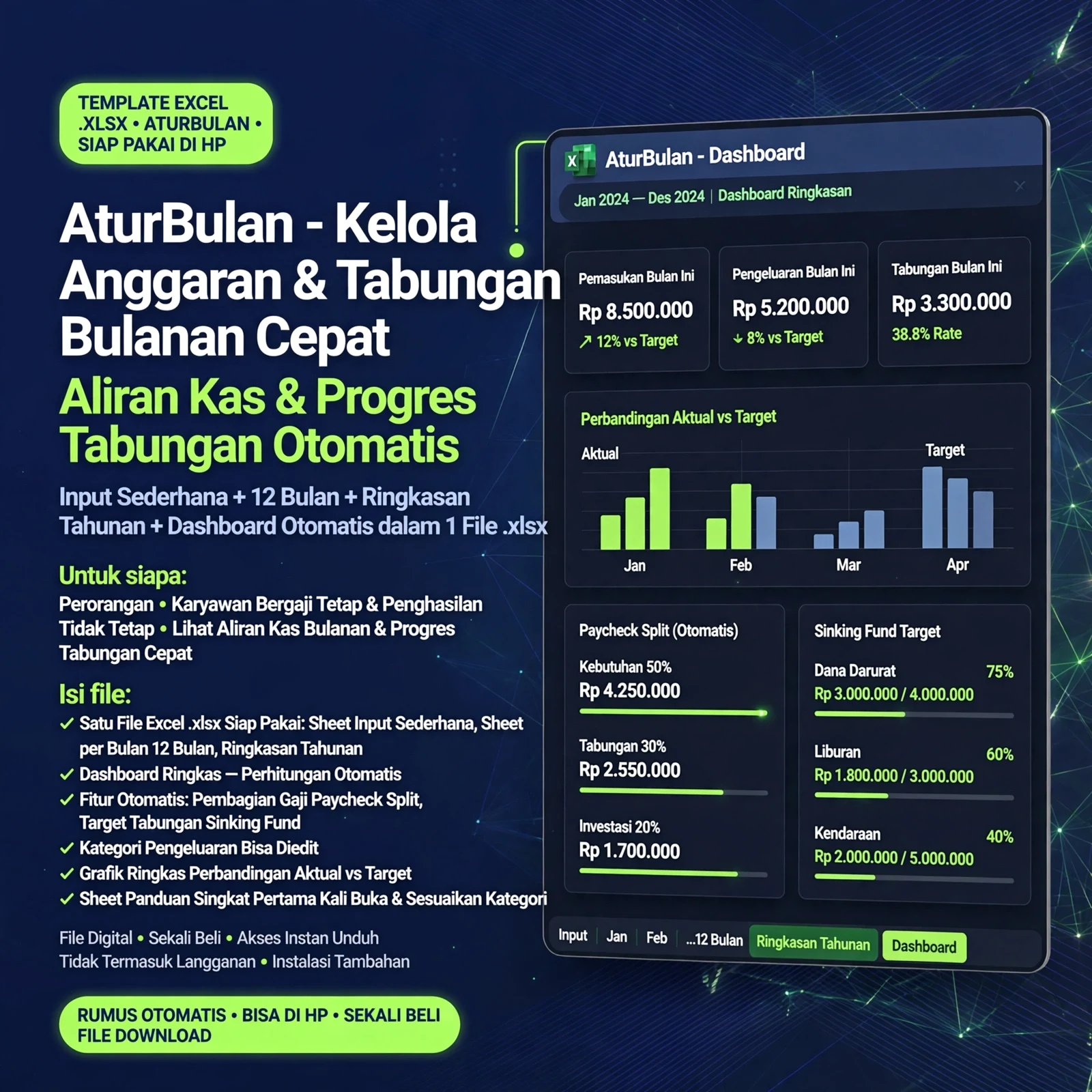AturBulan — Excel Planner Bulanan (.xlsx)