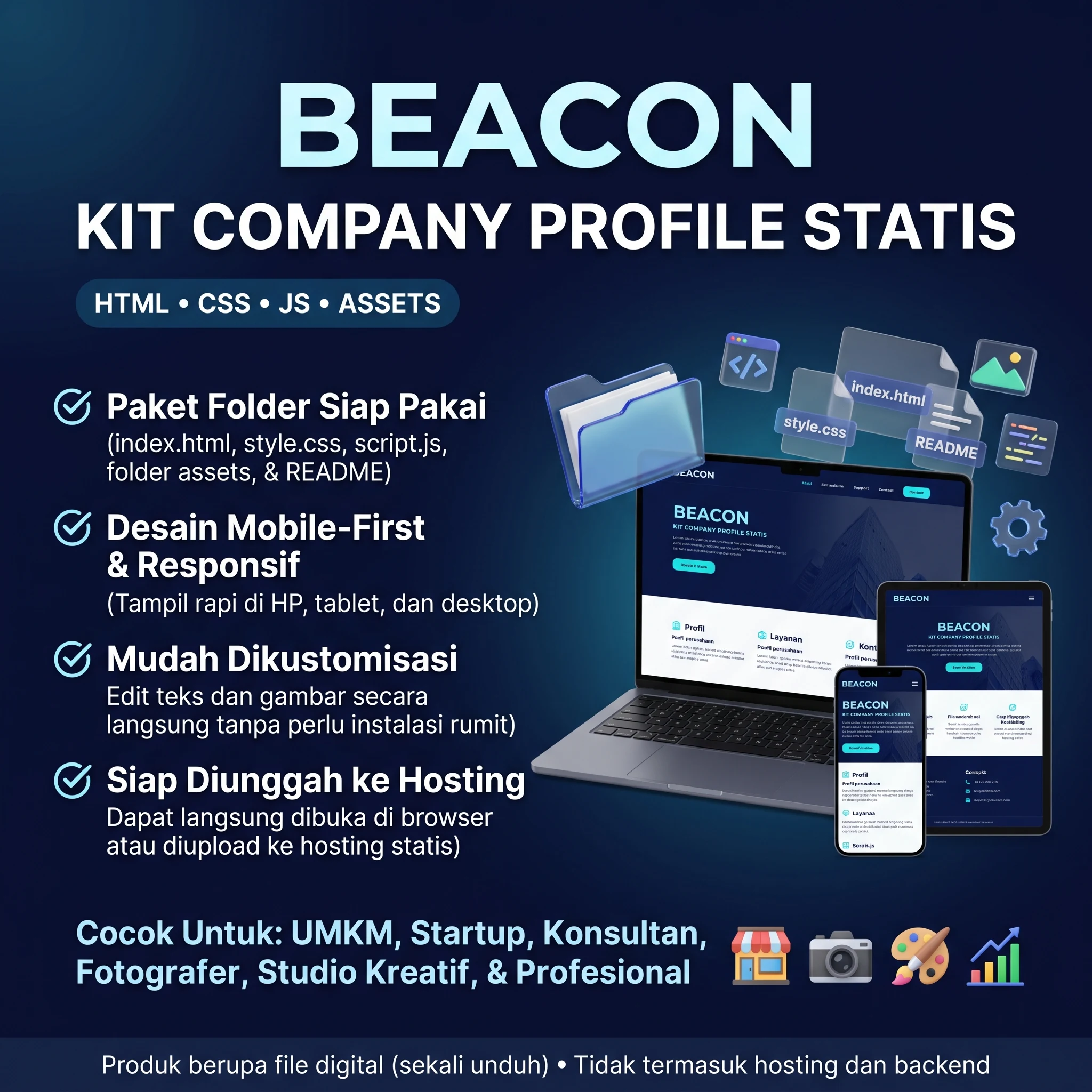[WM-CP3300] Beacon — Company Profile HTML Kit
