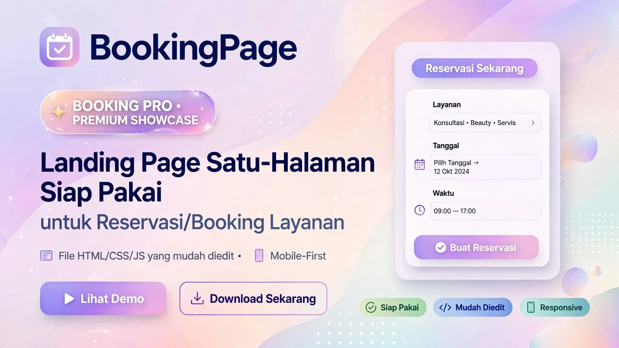 BookingPage — Landing Page Reservasi