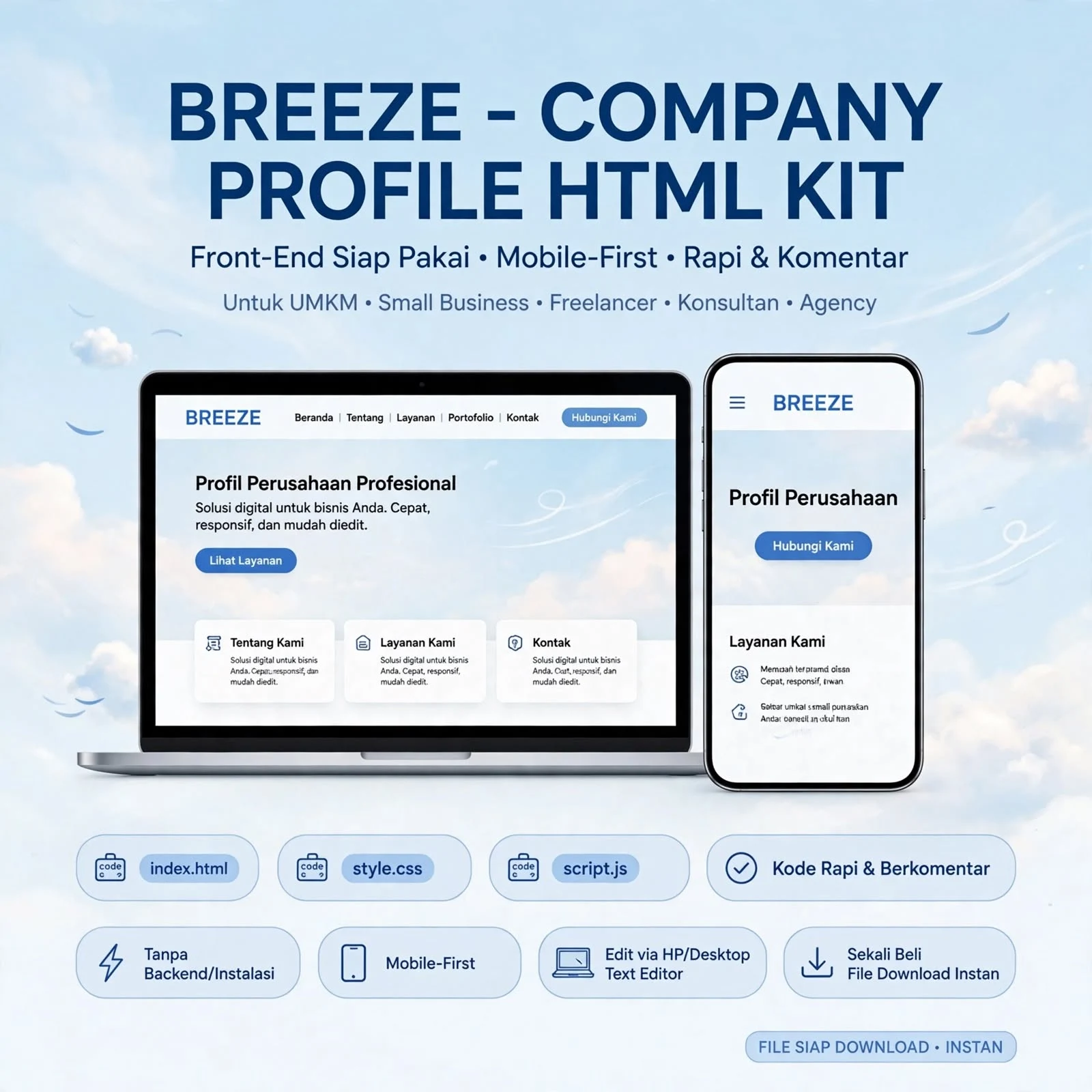 [WMP-CP61] Breeze Company Profile (HTML Kit)