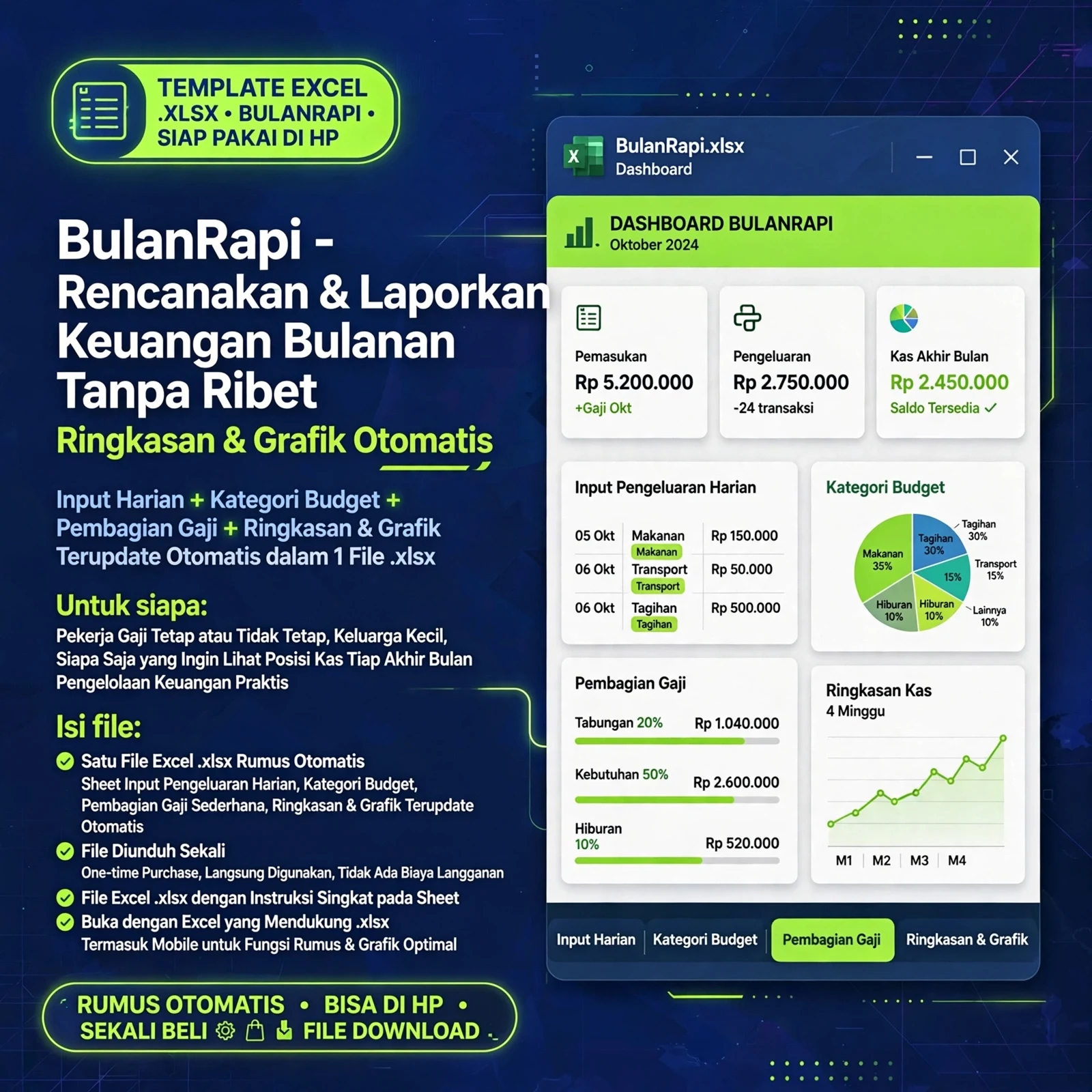 BulanRapi — Excel Budget & Laporan Bulanan