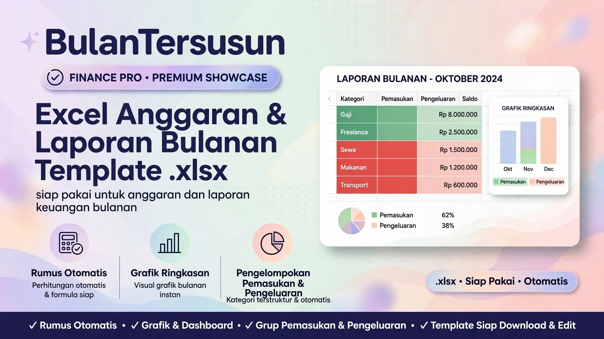 BulanTersusun — Excel Anggaran & Laporan Bulanan