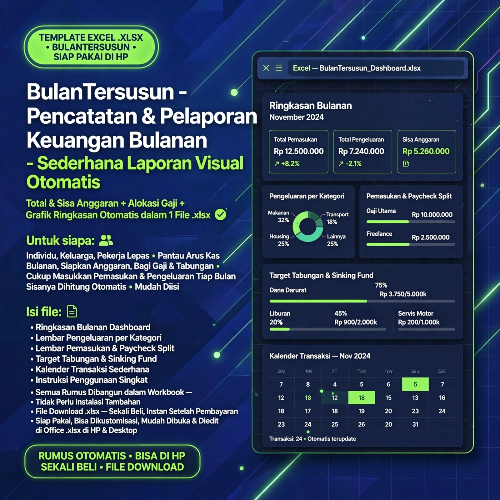 BulanTersusun — Excel Anggaran & Laporan Bulanan