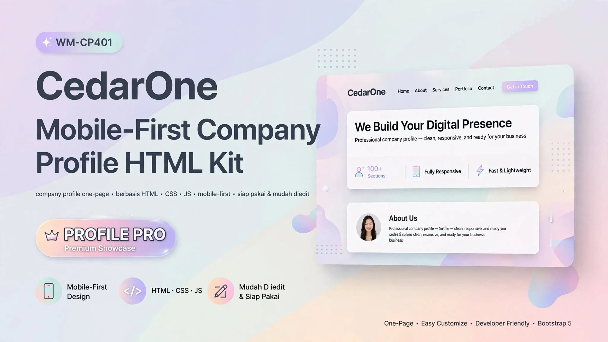 [WM-CP401] CedarOne — Mobile-First Company Profile HTML Kit
