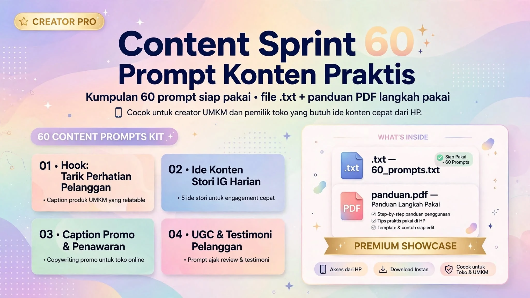 Content Sprint — 60 Prompt Konten Praktis