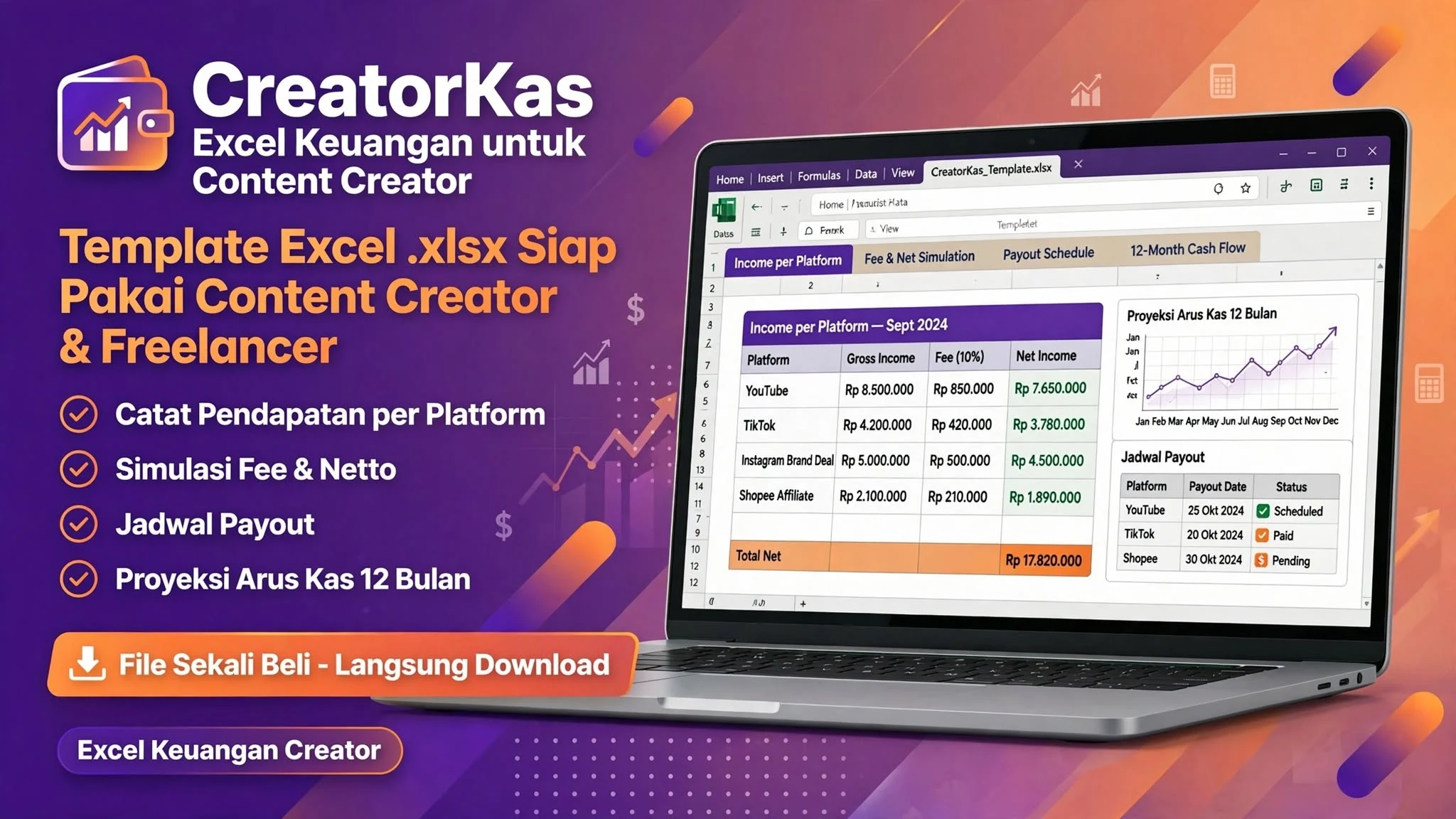 CreatorKas — Excel Keuangan untuk Content Creator