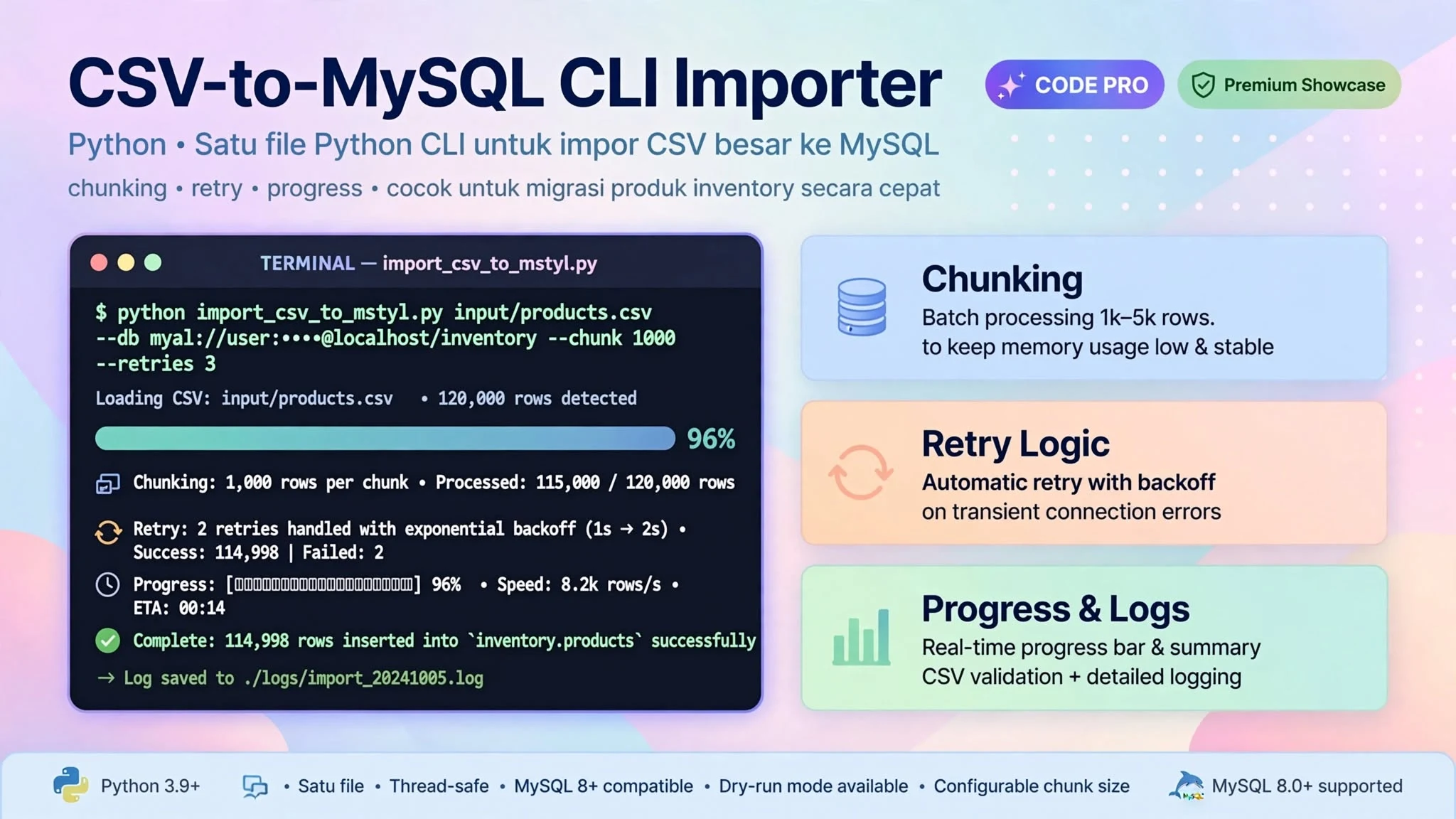 CSV-to-MySQL CLI Importer (Python)