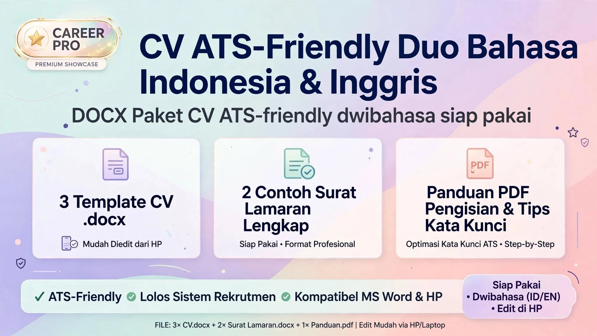 CV ATS Friendly Duo — Bahasa Indonesia & Inggris (DOCX)