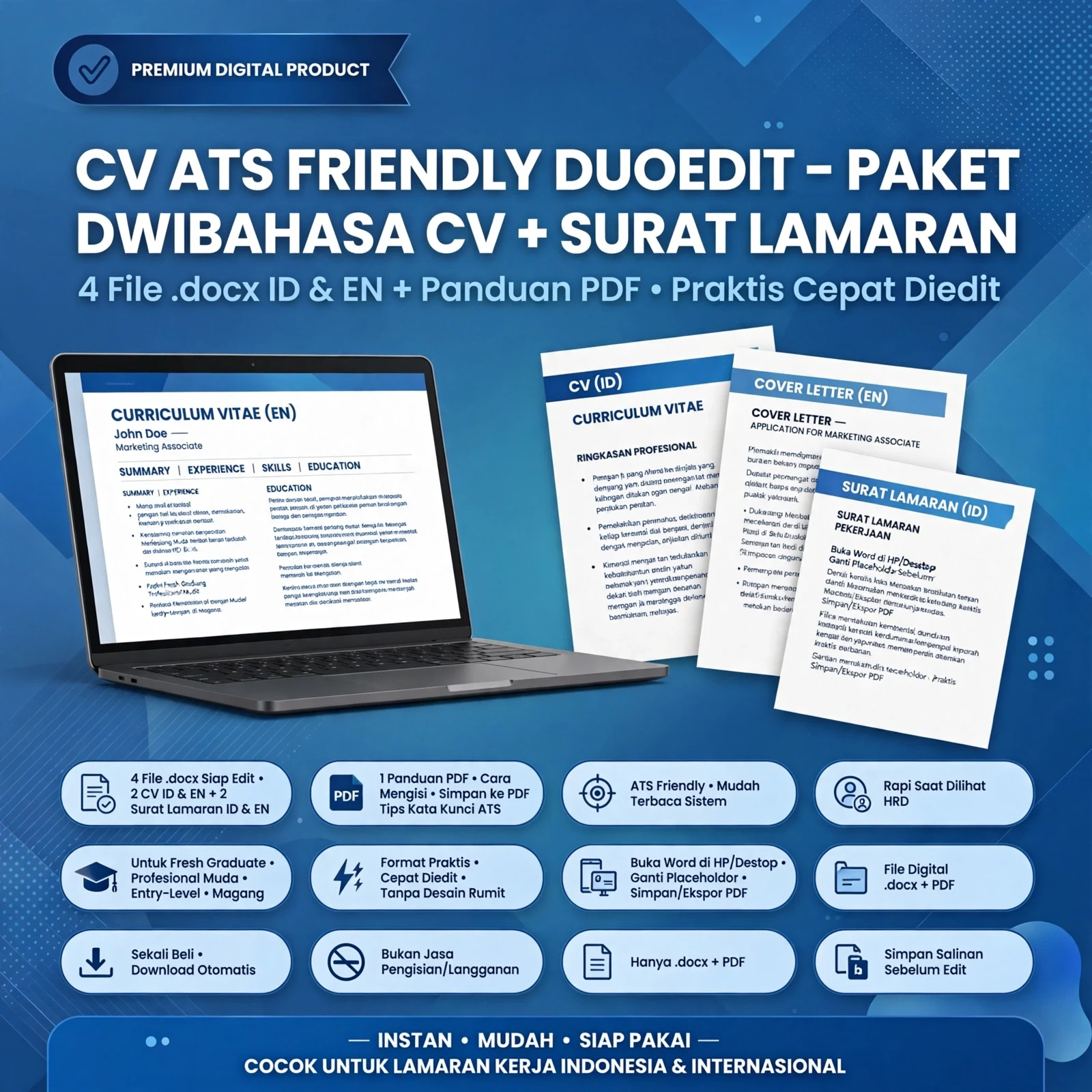 CV ATS Friendly DuoEdit — Bahasa Indonesia & Inggris