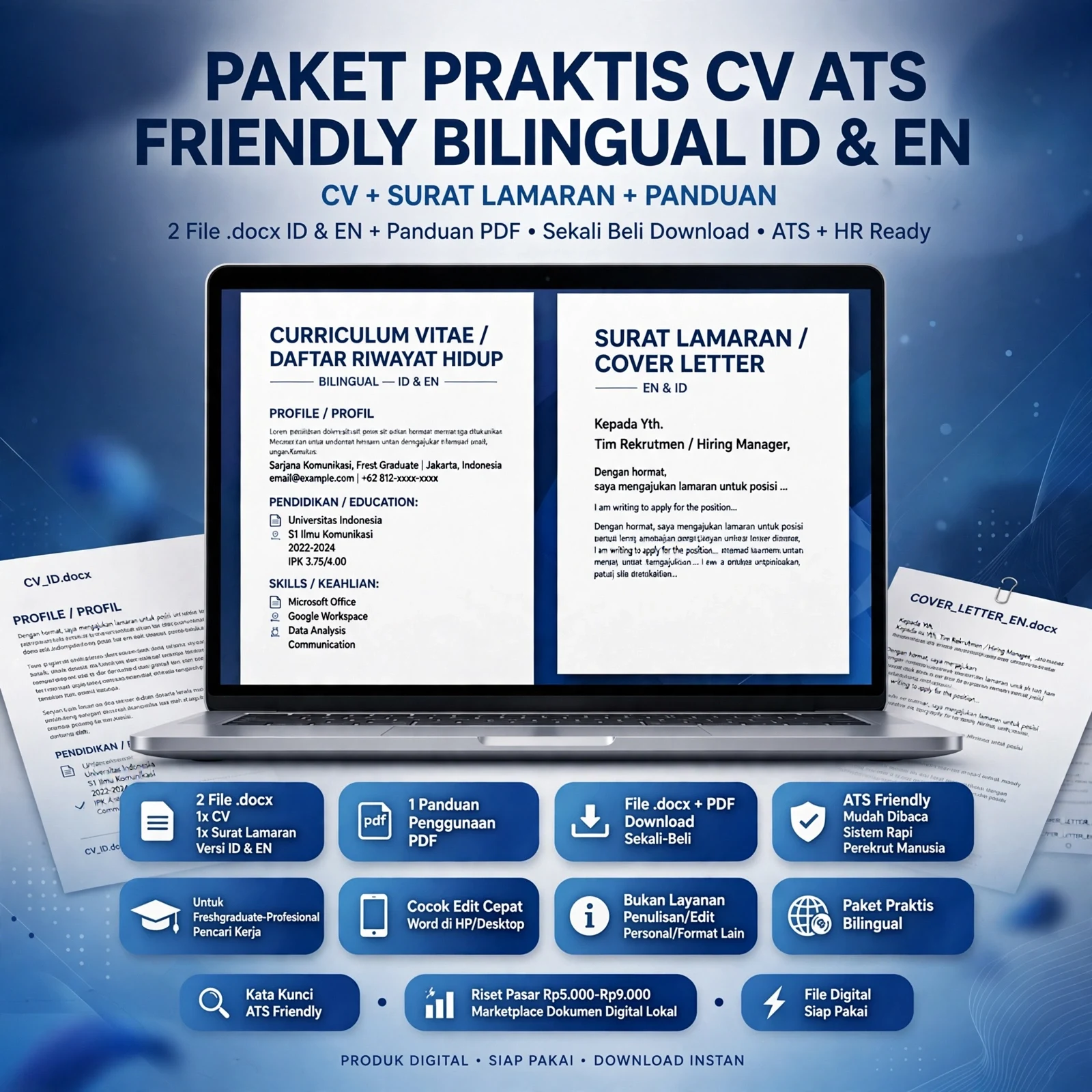 CV ATS Friendly Praktis — Bahasa Indonesia & Inggris