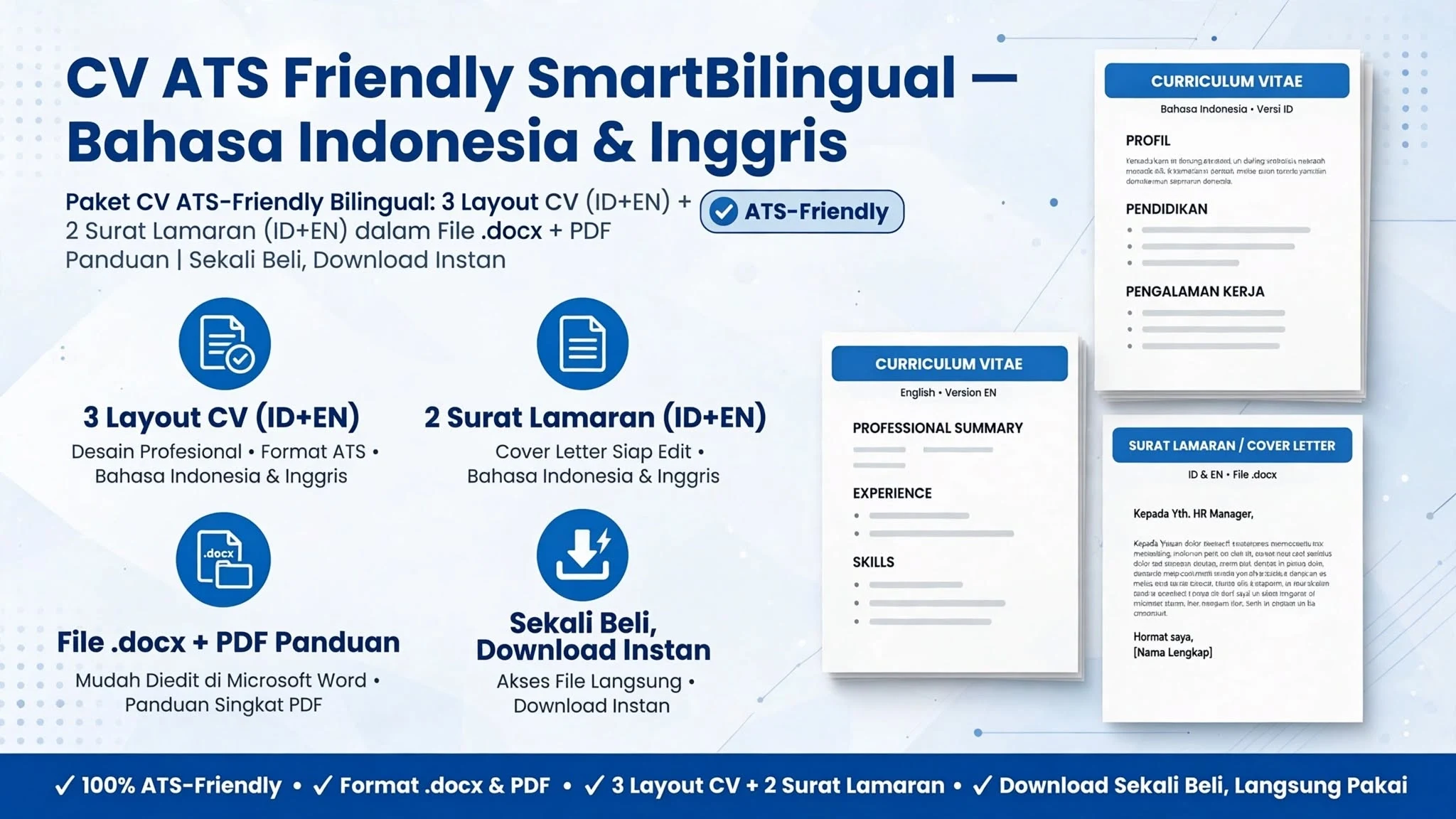 CV ATS Friendly SmartBilingual — Bahasa Indonesia & Inggris