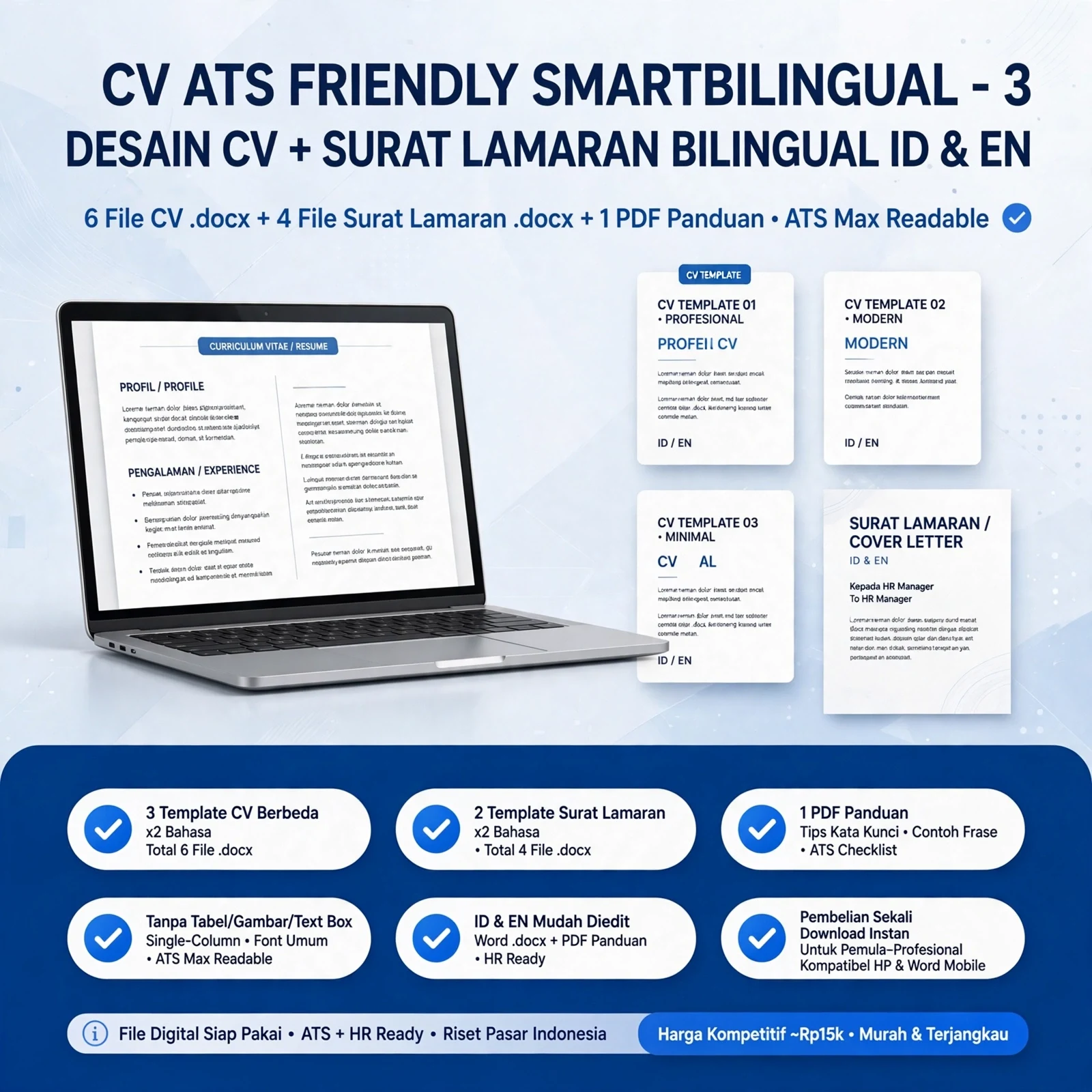 CV ATS Friendly SmartBilingual — Bahasa Indonesia & Inggris