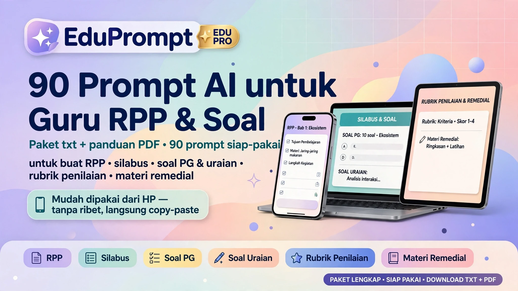 EduPrompt: 90 Prompt AI untuk Guru (RPP & Soal)