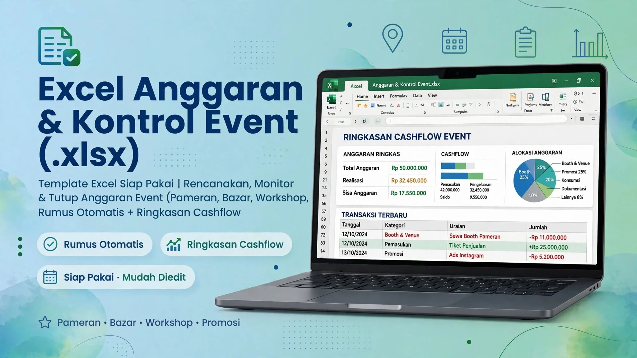 Excel Anggaran & Kontrol Event (.xlsx)
