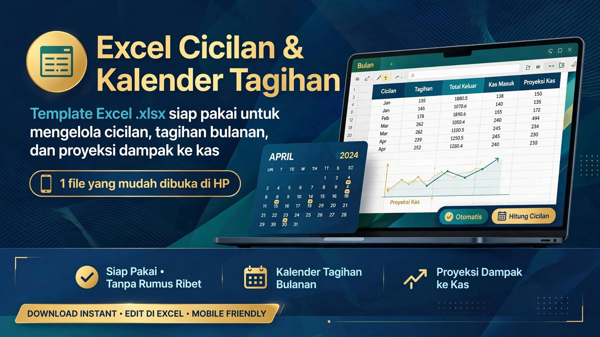 Excel Cicilan & Kalender Tagihan