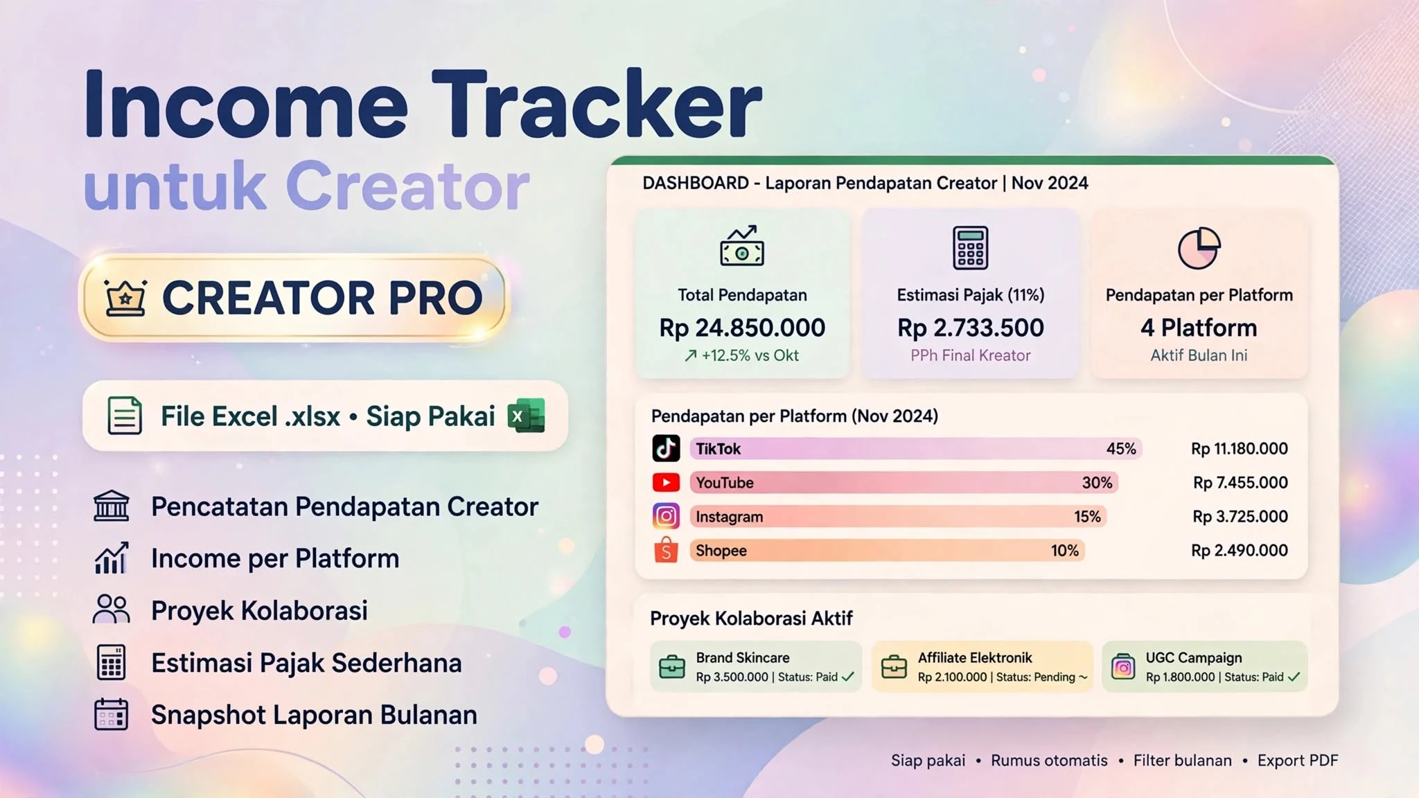 Excel Income Tracker untuk Creator