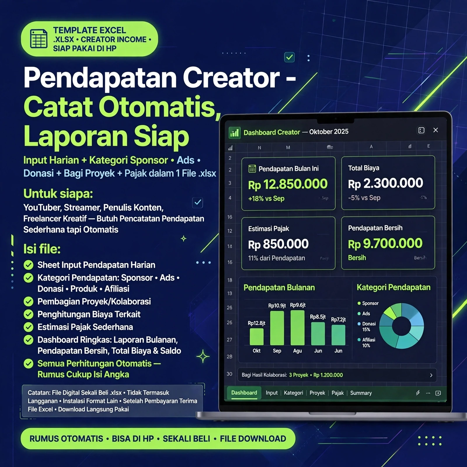 Excel Income Tracker untuk Creator