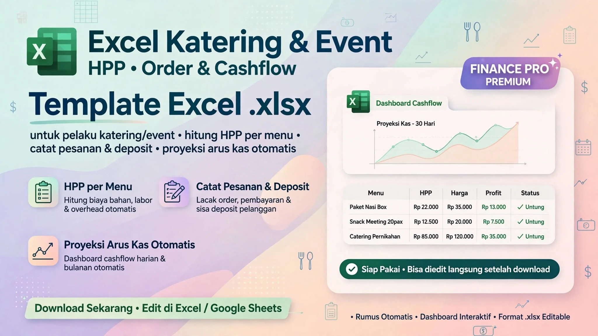 Excel Katering & Event — HPP, Order & Cashflow (.xlsx)